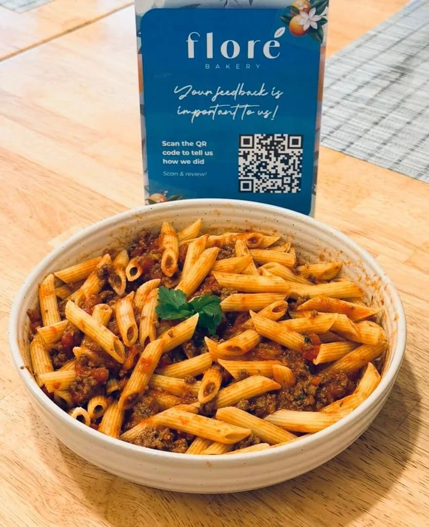 Penne Bolognese at Floré Café & Kitchen