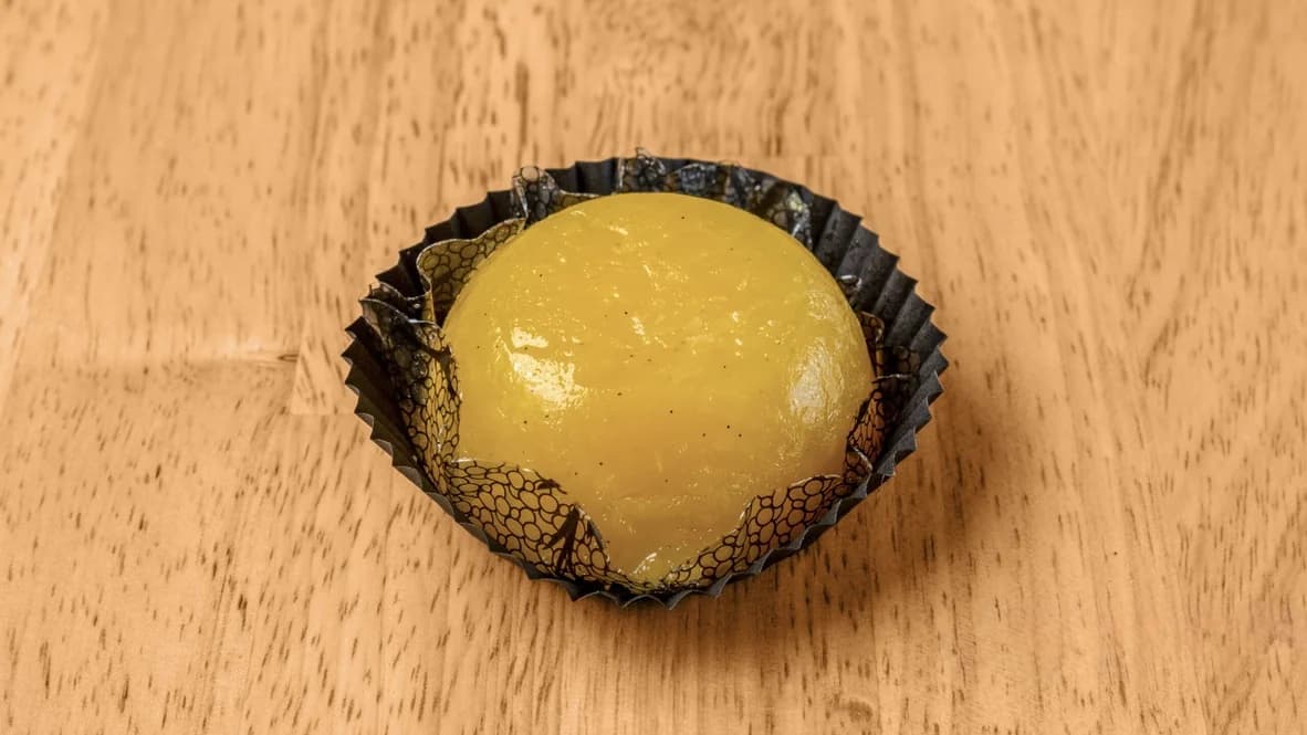 Glossy Brazilian quindim from Floré Café & Kitchen